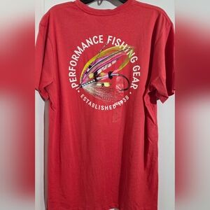 Columbia T Shirt Men’s  Red Short Sleeve Fish Large
